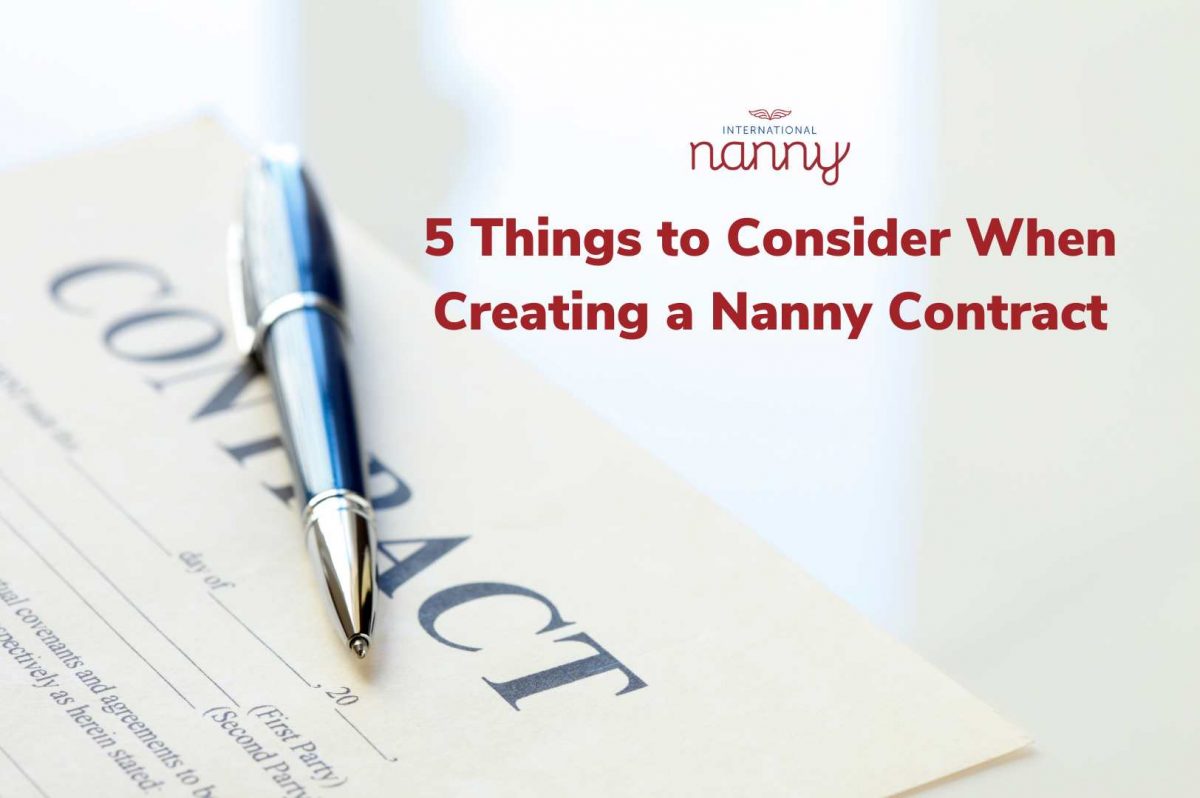 5 things to consider when creating a nanny contract